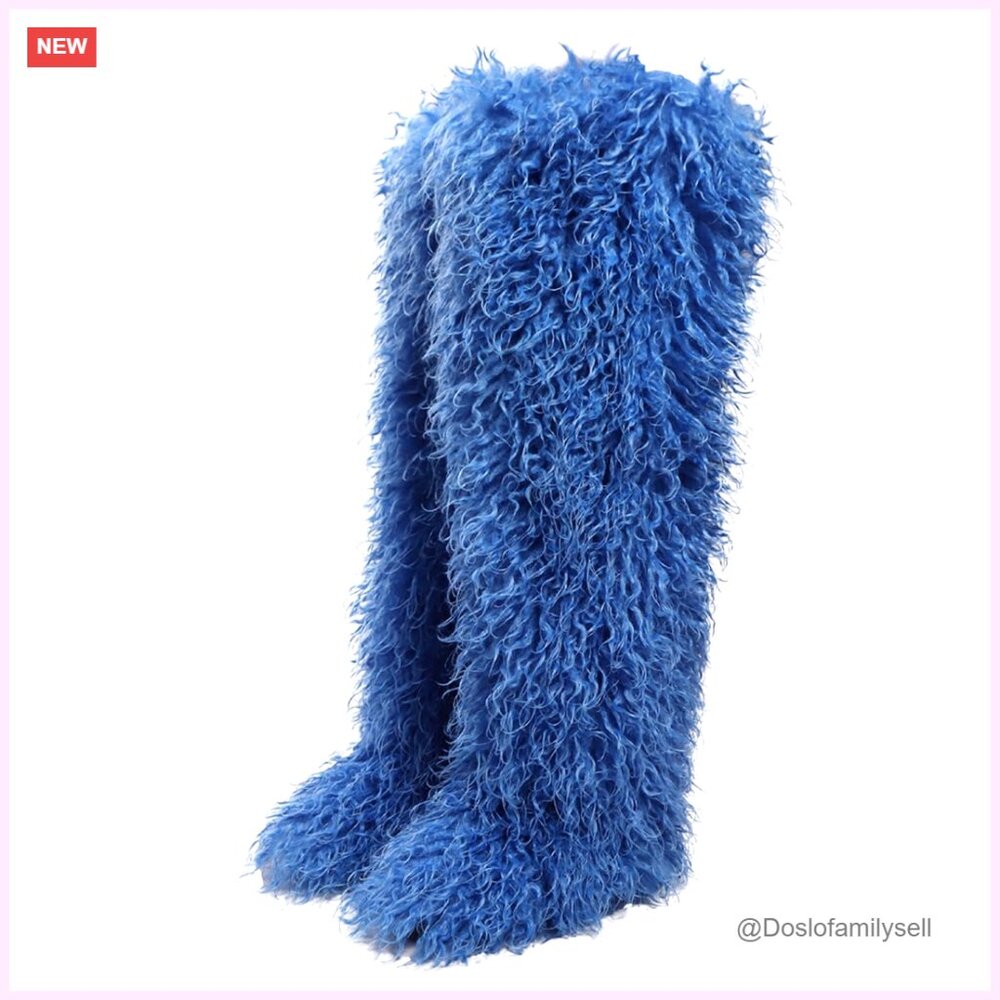 Thigh High Faux Fur Winter Snow Boots 28" Tall Water-Resistant